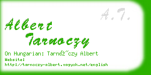 albert tarnoczy business card